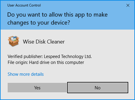 Wise Disk Cleaner installer