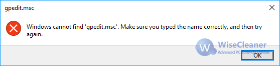 Windows cannot find gpedit.msc