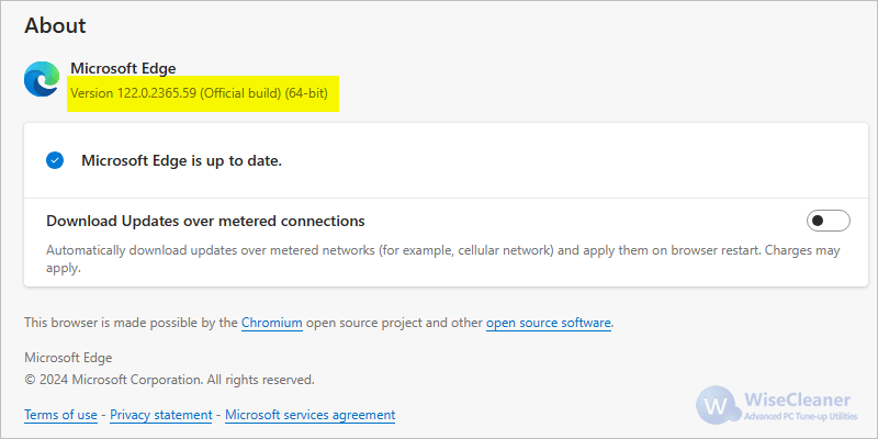 how to check Microsoft Edge version