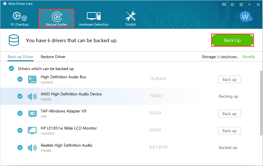 driver backup