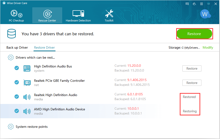 driver restore