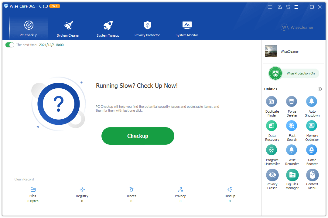 wise care 365 screenshot