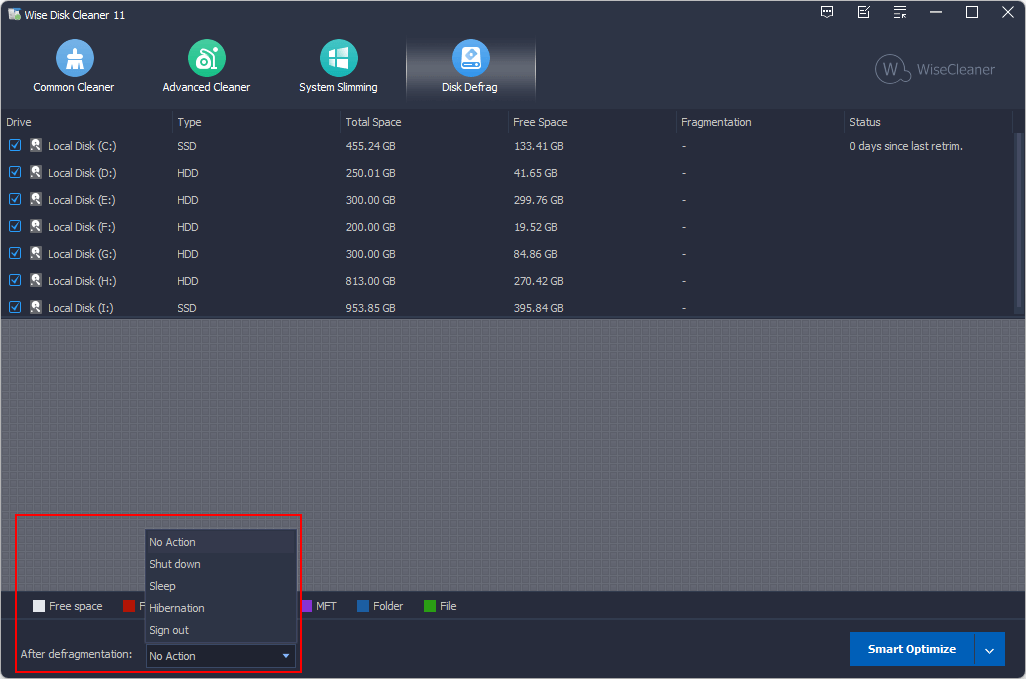 Wise Disk Cleaner disk defrag