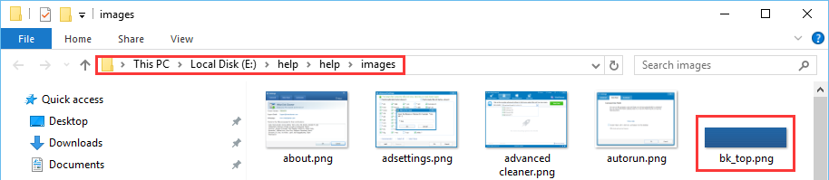 open containing folder