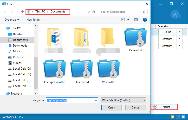 open encrypted file