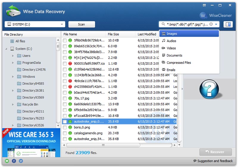 Wise Data Recovery screenshot