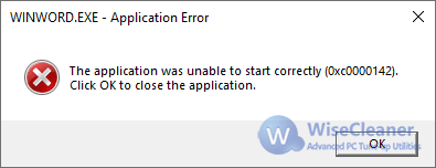 word error 0xc0000142