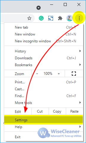 Settings of Google Chrome