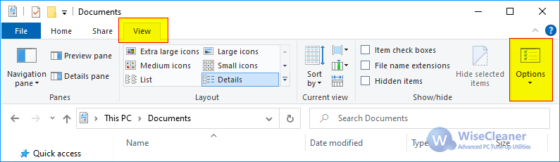Windows Folder and Search options
