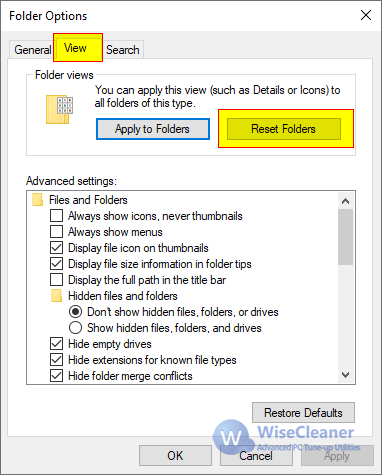 Windows Folder options