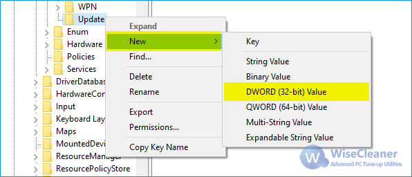 Create new DWORD value in Registry Editor