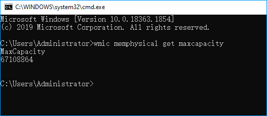 How to check the Max RAM supported by Windows