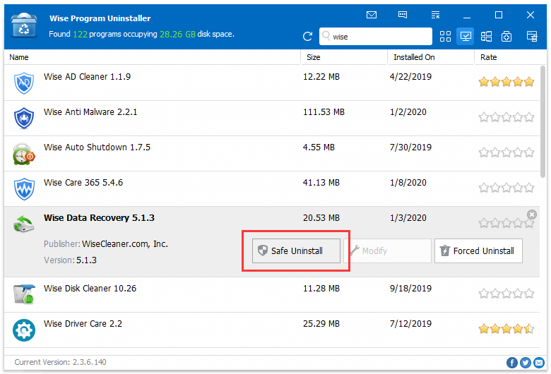 Wise Program Uninstaller