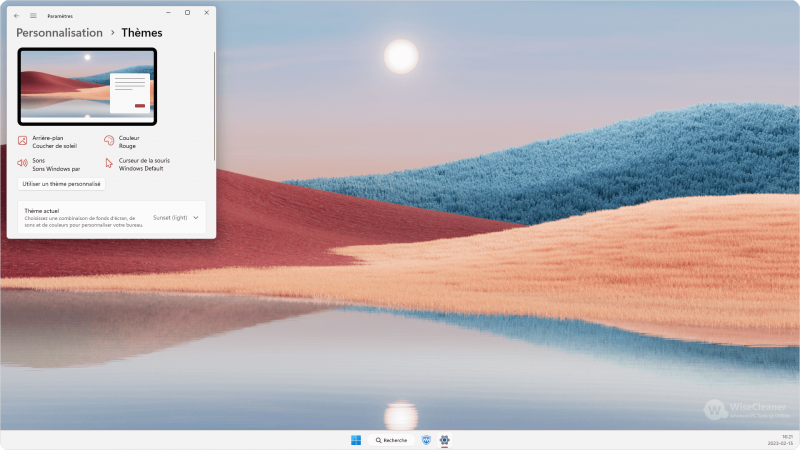 Windows 11 thème caché - Coucher du soleil (clair)