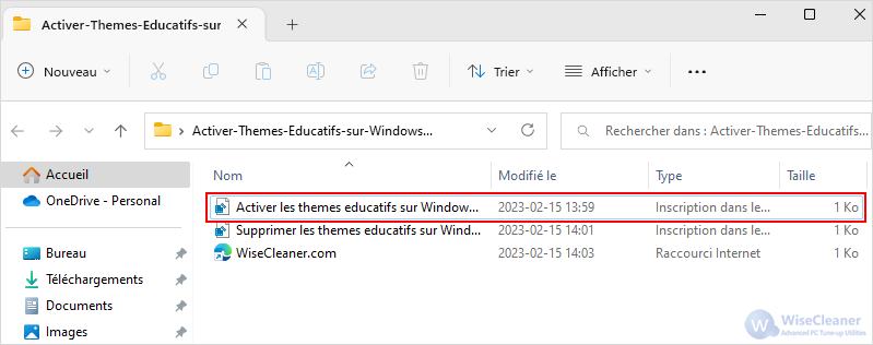 Activer les thèmes éducatifs sur Windows 11