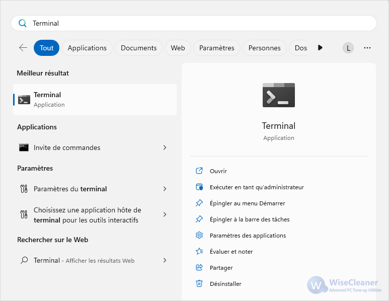 Comment ouvrir le terminal sous Windows 11