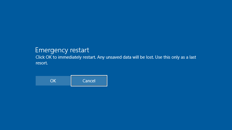 emergency restart in Windows 10 and 11