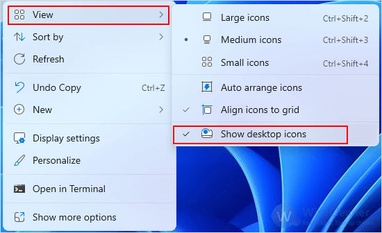 Enable Show Desktop Icons
