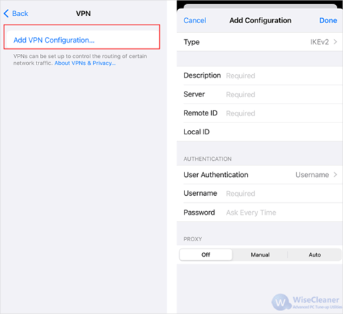 Add VPN Configuration