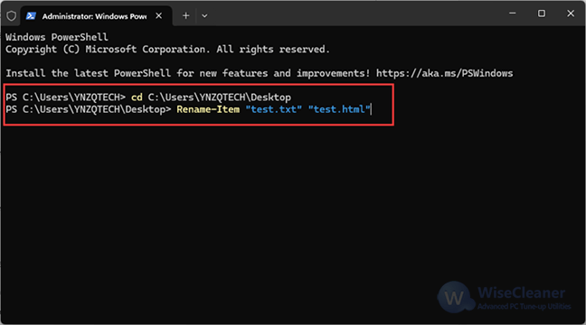 Use script to rename a single file. 