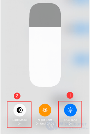 Turn on Dark Mode from Control Center. 