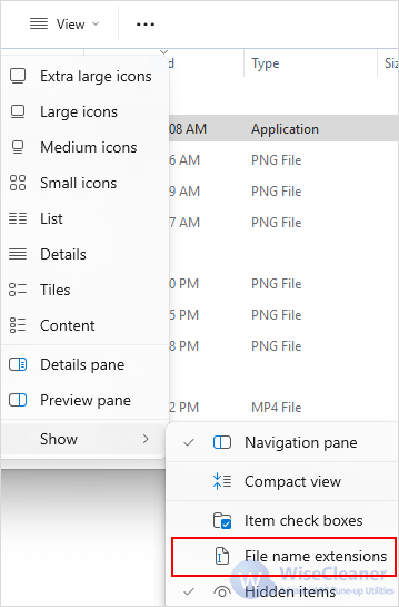 Check the File Extension